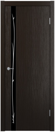 Дверь ST12 ДО черный с рисунком 800*2000 Венге