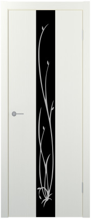 Дверь ST13 ДО черный с рисунком 800*2000 Айс